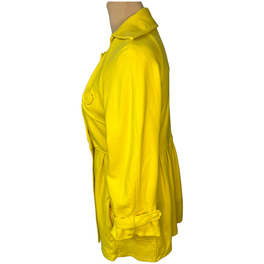 Chloe Dao Bright Yellow Jacket M Structured Peacoat Style Statement Spring - Picture 5 of 6